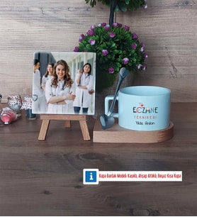 Eczane Teknikeri Fotoğraflı Dekoratif Taş, Kupa Bardak Beyaz Hediye (Model 8)