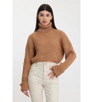 ALEXANDERGARDI KOLLARI KATLAMALI BALIKÇI YAKA KAZAK(A92242-S) (Camel)