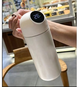 380ml Paslanmaz Çelik Lcd Ekran Akıllı Termos (Sarı)
