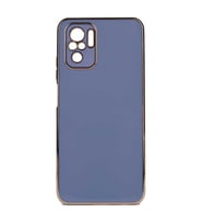 Xiaomi Redmi Note 10 Kılıf Zore Bark Kenarları Altın Renk Kılıf (Açık Mavi)