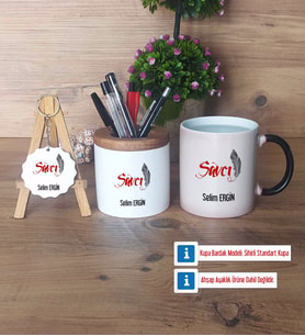 Savcı Hediye Sepeti Kalemlik, Kupa Bardak Sihirli, Ahşap Anahtarlık Hediye (Model 1)