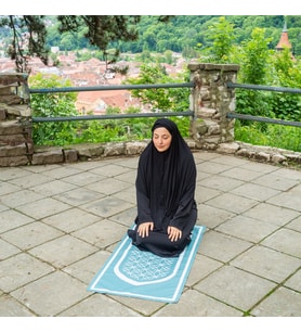 BAHA Portatif Cep Seccade,Seyahat Namazlığı, Katlanabilir Seccade (Yeşil)