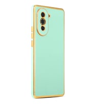 Huawei Nova 10 Kılıf Kenarları Gold Kamera Korumalı Renkli Pastel Silikon Siyah BARK (Açık Yeşil)