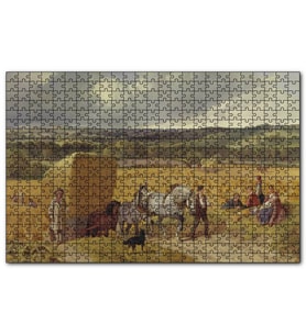 Cakapuzzle Saman Balyaları Taşıyan Atlar ve Köylüler  Puzzle Yapboz MDF (Ahşap) (255 Parça)