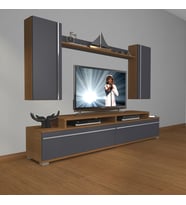 Decoraktiv Ekoflex 7 Mdf Tv Ünitesi Tv Sehpası (Antrasit - Ceviz)