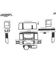 Meriç® VW Transporter T5 Ön Torpido Kaplama Maun 37 Parça 2009-2014 (Karbon)