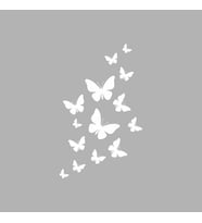 Uçan Kelebekler Araba Sticker  siyah 13x21 CM (Beyaz)