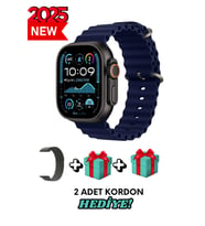 Akıllı Saat Watch ULTRA2 49MM Kordon Hediyeli - Son Versiyon (Siyah-Lacivert)