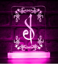 Elif ve Vav Harfli Dini Kuran Hediyesi 3d Led Lamba (Pembe)