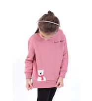 Toontoy Kız Bebek Baskılı Sweatshirt (Gül Kurusu)