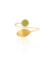 Kadir Jewellery 22 Ayar Altın Kaplama Zirkon Taşlı Ayarlanabilir Trend Bilezik (Zeytin Yeşili)