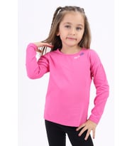 Toontoy Kız Çocuk Baskılı Tişört (Fuşya)