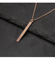 Kişiye Özel 925 Ayar Gümüş Uzun Bar Çubuk Kolye (Rose)