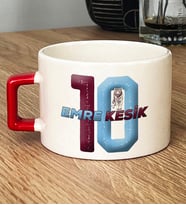 Kişiye Özel Bordo Lacivert Hediye Lüks Fincan Taraftar (Kırmızı)
