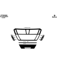 Meriç® Citroen C4 Picasso Ön Torpido Kaplama Maun 9 Parça 2006-2010 (Piano Black)