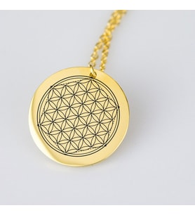 Kişiye Özel 925 Ayar Gümüş Yaşam Çiçeği Kolye (Gold)