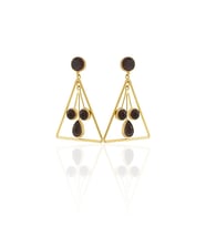 Kadir Jewellery 22 Ayar Altına Kaplama Kadın Sallantılı Küpe -El İşçiliği Ve Hipoalerjenik Küpe (Kahverengi)