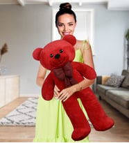 100 Cm Papyonlu Büyük Ayıcık (%100 Yerli) (Kırmızı)