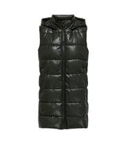 Only Onlnewanja Faux Leather Kadın Yelek (Koyu Yeşil)