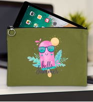 BK Gİft Yaz Temalı-5 Tablet Çantası 30x21cm(12 Renk Seçeneği), Ipad Çantası, Baskılı Tablet Kılıfı (Yeşil)