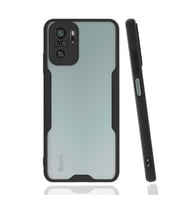 Xiaomi Redmi Note 10 Kılıf Kamera Korumalı Arkası Şeffaf Silikon (Siyah)