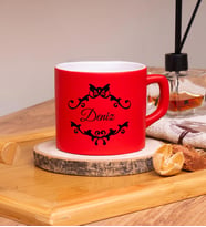 Kişiye Özel Tasarımlı Renkli Nescafe Fincanları 220 ML (Kırmızı)