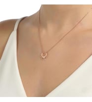 925 Ayar Gümüş Hitit Güneşi Kolye (Rose)