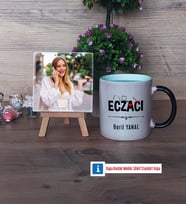Eczacı Fotoğraflı Dekoratif Taş, Kupa Bardak Beyaz Hediye (Model 9)