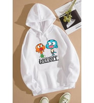 Unisex Gumball Baskılı Sweatshirt (A.Beyaz)
