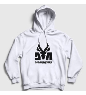 Presmono Unisex Beyaz Logo Die Antwoord Kapüşonlu Sweatshirt 453950tt (Beyaz)
