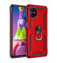 Galaxy M51 Kılıf Yüzüklü Zırh Tank Vega (Kırmızı)