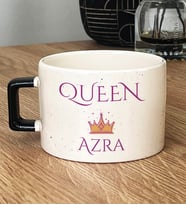 Kişiye Özel Queen Hediye Lüks Fincan Sevgiliye Hediye (Siyah)