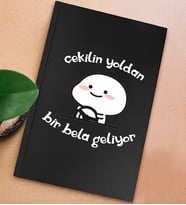BK Gift Esprili Tasarım Serisi Sert Kapaklı Siyah Defter, Arkadaşa Hediye, Yeni İş Hediyesi, Doğum Günü Hediyesi, Anı Defteri (Model 6)
