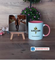 Komando Fotoğraflı Dekoratif Taş, Kupa Bardak Beyaz Hediye (Model 6)