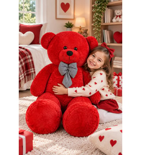 Pandamkee 140 Cm Sevgiliye Özel Hediyelik Ayı (Kırmızı)