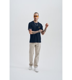 Face Of Niho Erkek Baskı T-Shirt (Lacivert)