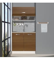 Decoraktiv Mini 90Y MDF Hazır Mutfak Dolabı - Tezgah Dahil (Ceviz)