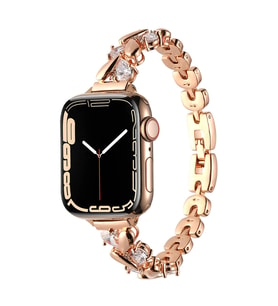 Apple Watch 40mm Kordon Taşlı İnce Metal Kordon 103 (Rose)