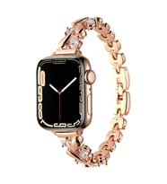 Apple Watch 40mm Kordon Taşlı İnce Metal Kordon 103 (Rose)