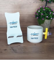 Su Ürünleri Mühendisi Hediye Sepeti Kupa Bardak T Kulplu ve Ahşap Telefon Standı Mühendisler Günü Hediyesi (Model 5)