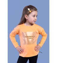 Toontoy Kız Çocuk Baskılı Tişört (Turuncu)