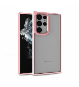 Samsung Galaxy S22 Ultra Kılıf Case, Kamera Lens Korumalı Elektroplatin Kaplama Sert PC Koruyucu Colourful Platinum Serisi (Rose)