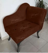 Yeni Model Ters Kol Tekli Köşe Koltuğu Josefin Bench Siyah Ayak (Kahverengi)