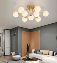 9 Camlı Modern Mutfak Yatak Odası Salon Avize (Gold)