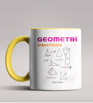 Kişiye Özel Geometri Öğretmeni Tasarımlı Siyah Renk Kupa Bardak 3 (Sarı)
