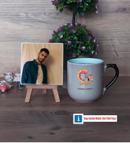 Grafiker Fotoğraflı Dekoratif Taş, Kupa Bardak Beyaz Hediye (Model 10)