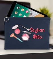 BK Gift Kişiye Özel İsimli-1 Tablet Çantası 30x21cm(12 Renk Seçeneği), Ipad Çantası, Baskılı Tablet Kılıfı (Lacivert)