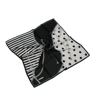Mısırlı Eşarpları Vual Twill Eşarp (Siyah - Beyaz)