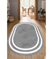 Dijital Baskılı Kaymaz Taban Yıkanabilir Oval Salon Halısı Mutfak Halısı Yolluk NDO-HT-528 (Çok Renkli)