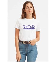 Twicht Sade Yazı Baskılı Beyaz Kadın Örme Tshirt 